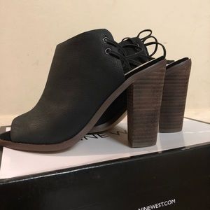 Open-Toe Leather Booties (4 in. heels)